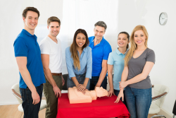 people doing CPR training
